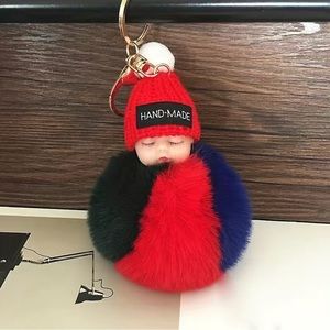 Sleeping baby keychain/bag pendant